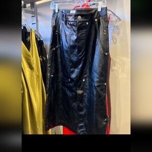 Black NWT Isabel Marant Etoile Faux Leather Midi Skirt